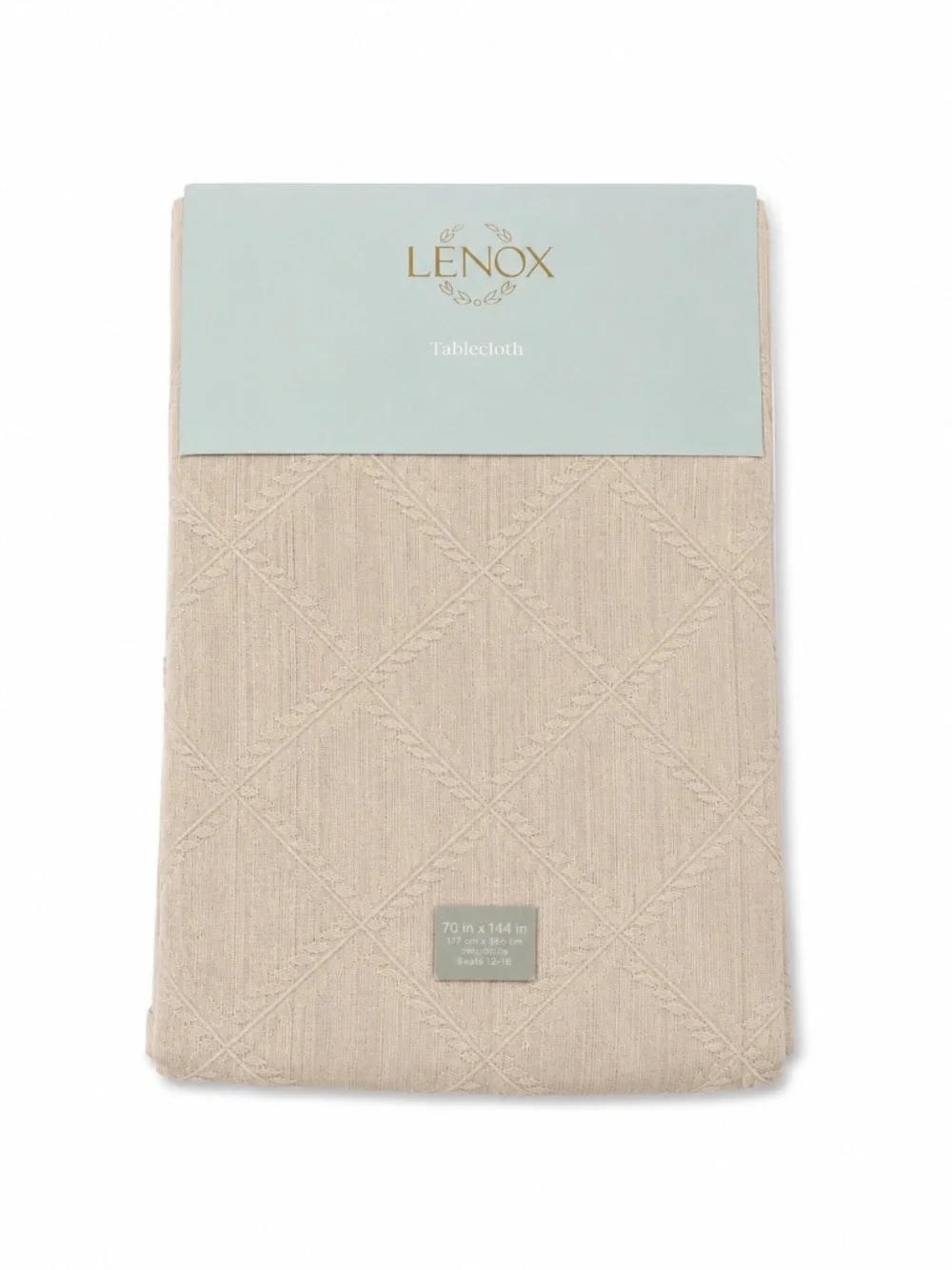 Lenox Laurel Leaf Tablecloth, Platinum - 70